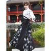 Men's Chinese Style Hanfu Set, Bamboo Embroidery Cross-Collar Wuxia Martial Arts Costume