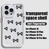 Měkký silikonový průhledný kryt na telefon se vzorem mašle pro iPhone 16E 16 Pro Max 15 Pro 14 13 12 11 Průhledný nárazuvzdorný kryt s bumperem