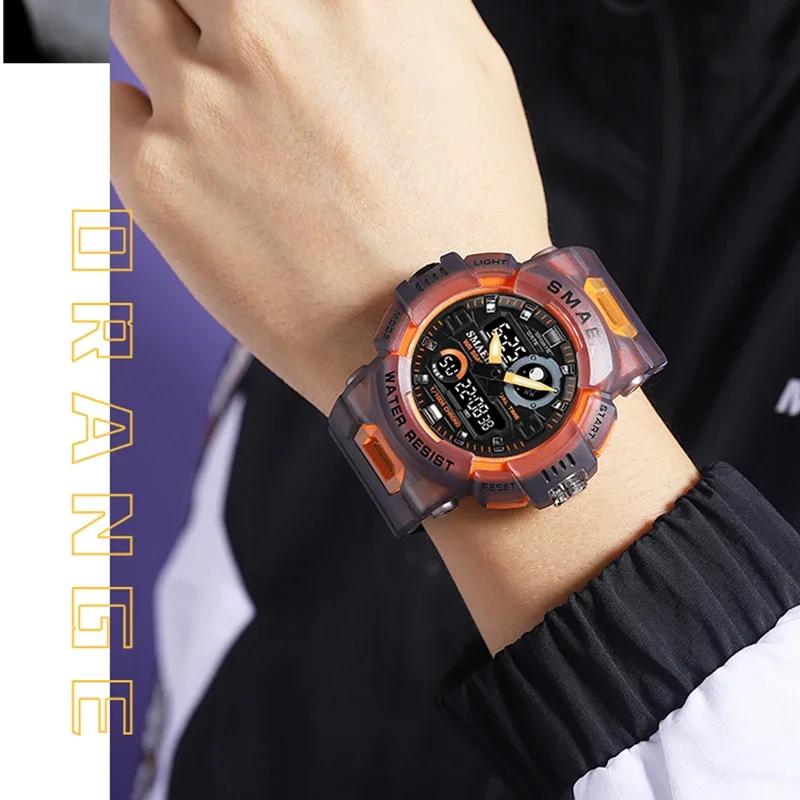 SMAEL Digital Watch LED 50m Waterproof Military Wristwatch Male Clocks Mens Watches Stopwatches Alarm Clock Sport Watches 8063