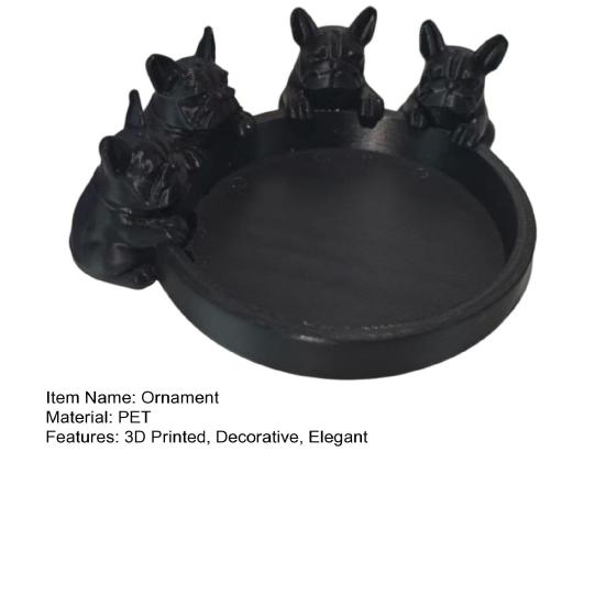 3D Printed Dog Figurine Cute Animal Statue Creative Art Ornament for Bookshelf Mantel Stylish Jewelry Organizer