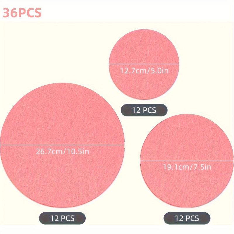 36pcs/set Felt Pot Holder Set Round Coaster for Mug Plate Separator Mat Dining Plate Felt Round Plate Pan Cushion Partition Pad