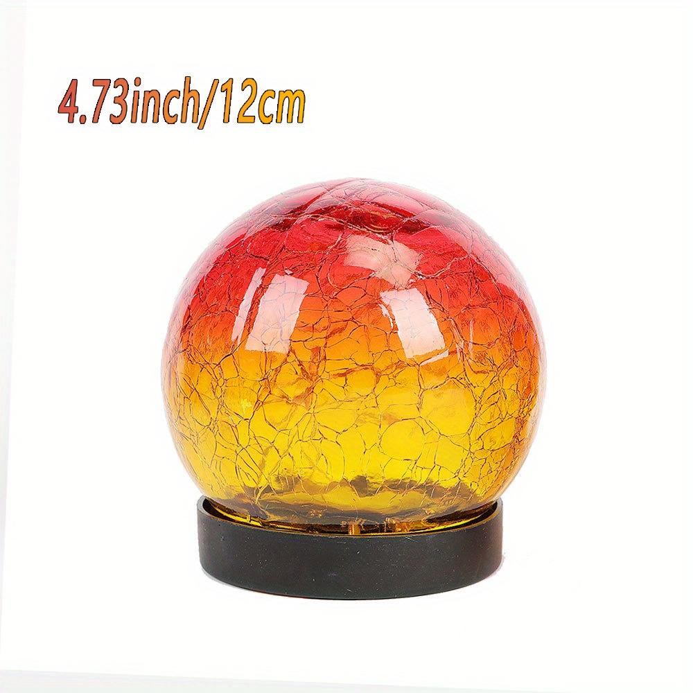 

Садовый светильник из красного стекла с трещинами на солнечной батарее - светодиодный шар 12,01 см для украшения дорожек, патио и газонов | Прочный, встраиваемый монтаж 12.01cm