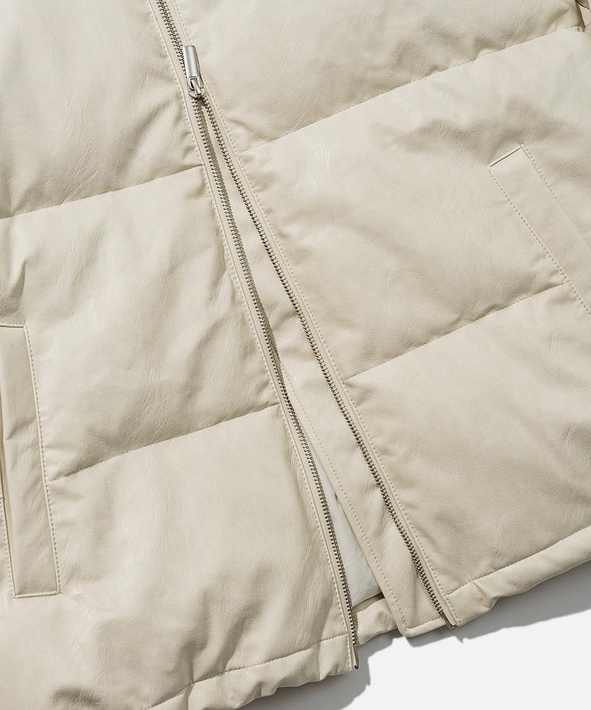 Vastic Semi-Over Leather Padded Jacket_Ivory