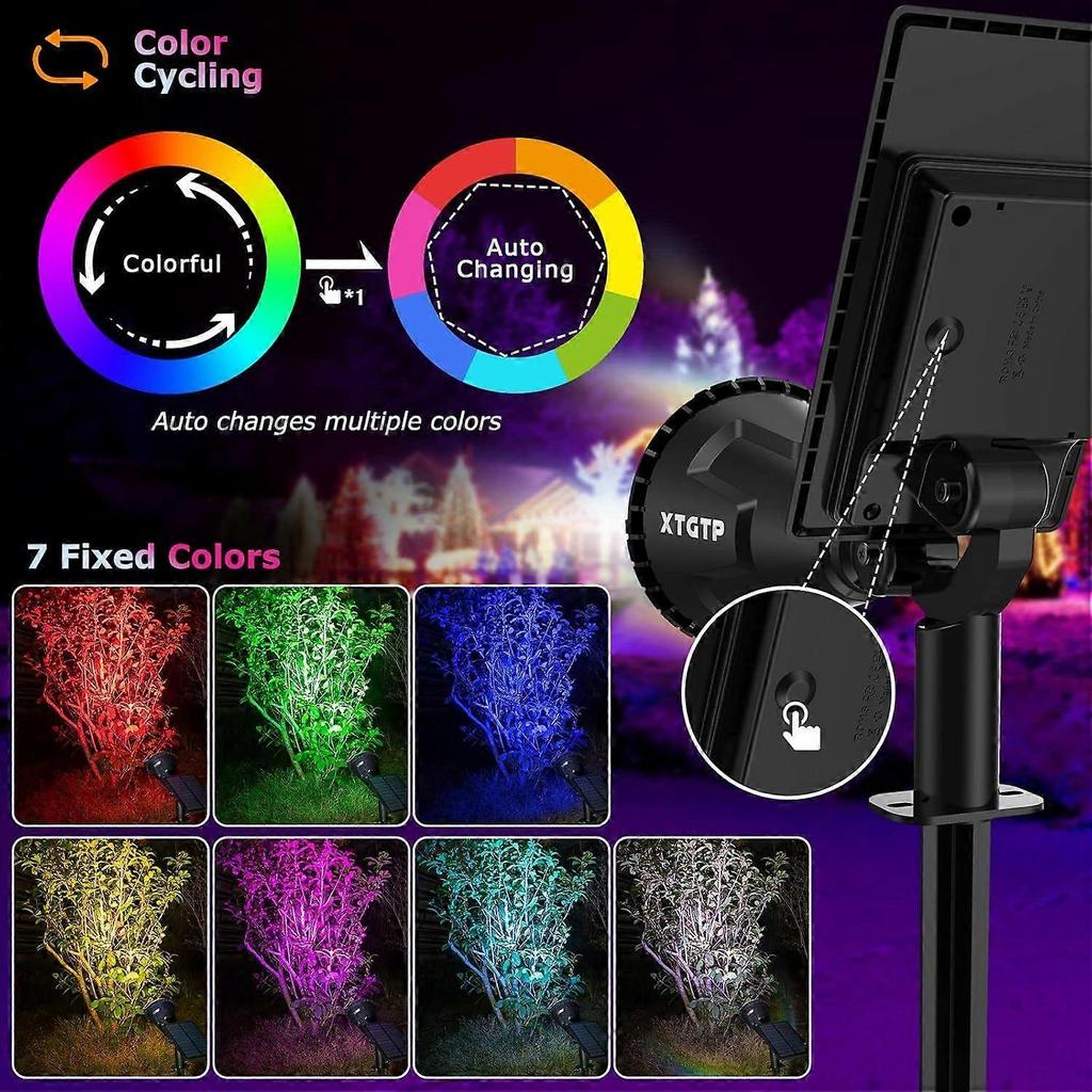 Solar Color Spot Lights Outdoor, 21 LEDs Color Changing Outdoor Lights, IP67