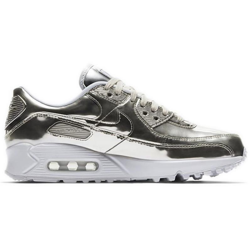 Nike Air Max 90 Metallic Silver 2020 Women's Sneakers Casual Shoes CQ6639-001