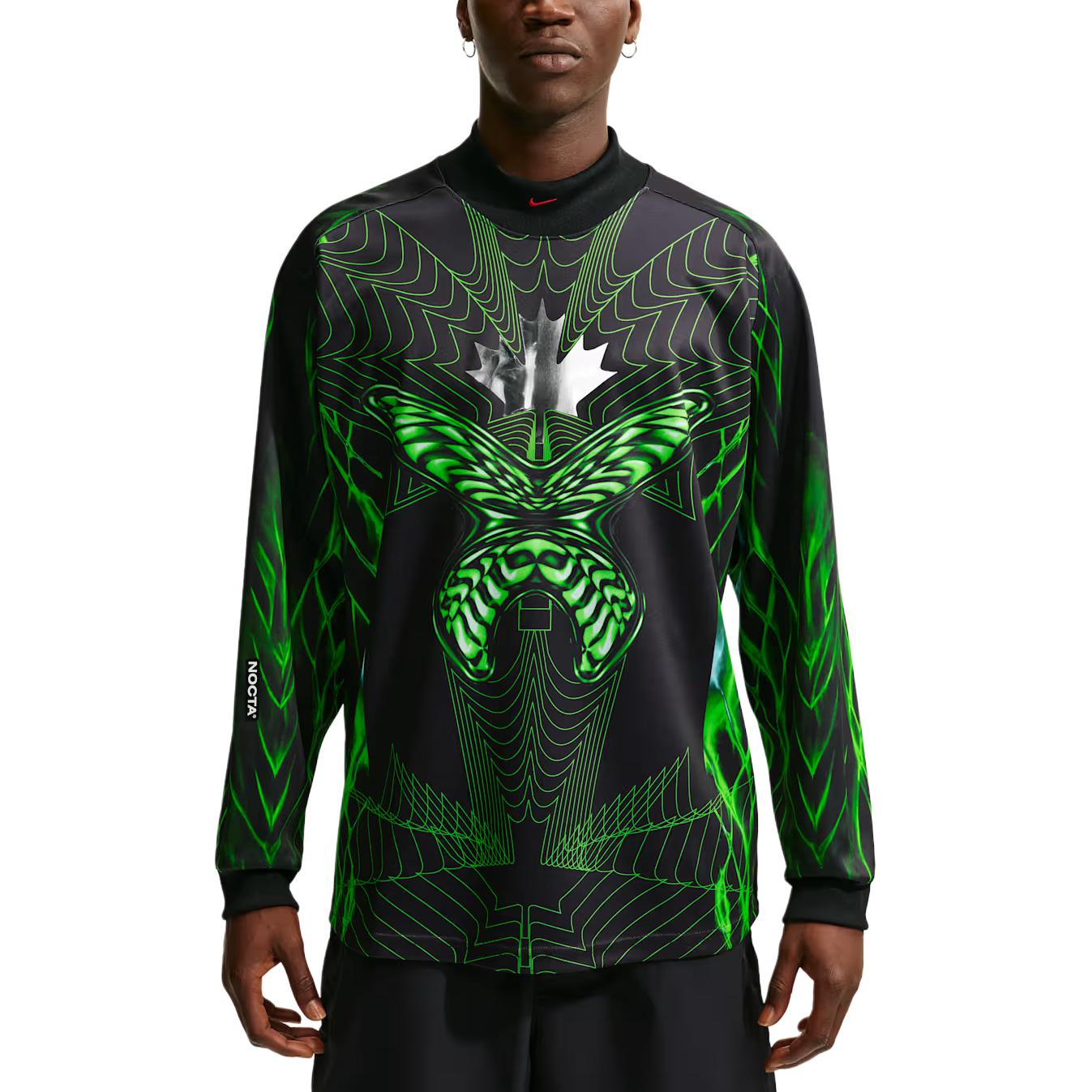 Nike Men's Black Canada X Nocta Borealis Goalkeeper Jersey Unisex Tops Im6633-010 Cm