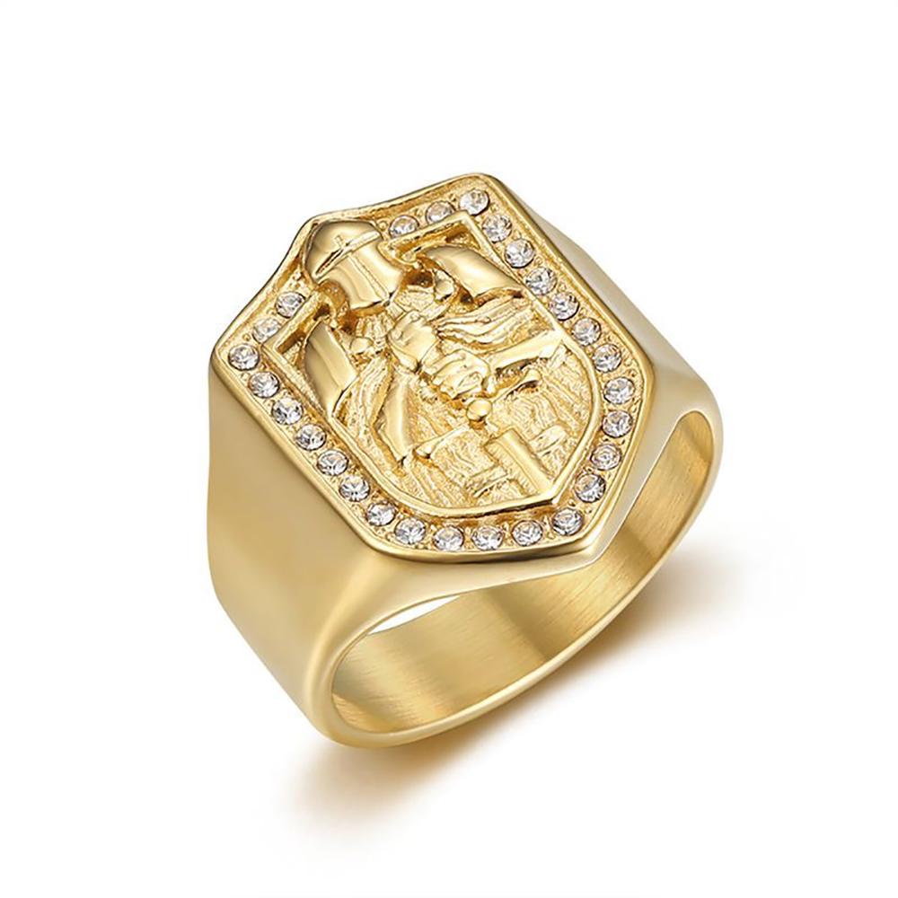 Vintage Stainless Steel Knights Templar Rings for Men Women Hip Hop Shield Sword Shaped Warrior Ring Punk Amulet Jewelry Gifts