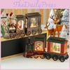 Christmas Santa Claus Train Ornament With Lights And Music Shop Window Decor