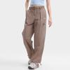 Fila Solid Color Tapered Woven Casual Pants Women Bottoms Apricot Brown F51W429801F-DK