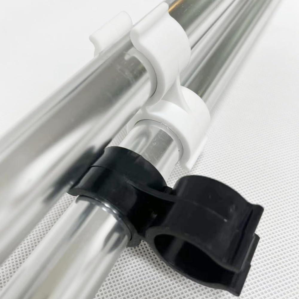 8-Pack Anti-Wobble Bimini Clamps – Nylon Boat Top Clamps For 7/8-1" Tubing – Black/White Marine Grade For Bimini Tops, Boat Hooks, Ladders