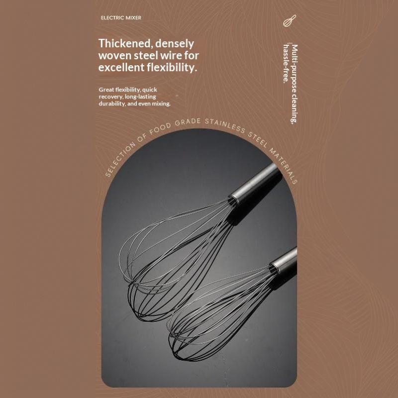 Hand Mixer Whisk Egg Beater Stainless Heavy Duty Whisk Mixer For Baking Kitchen Tool Stainless Steel Manual Egg Whisk