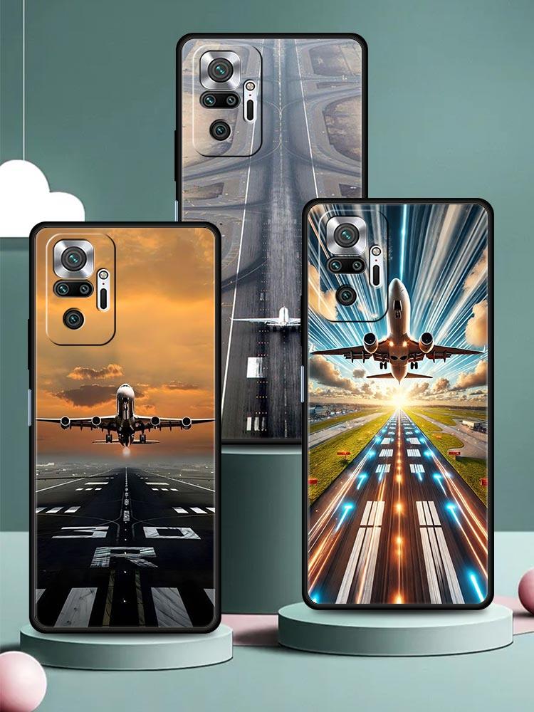 Travel-Nspired Airplane Route Phone Case Cover for Redmi 14C 10C Note 15 14 13 12 10 11 K40 Pro Plus Soft TPU Shockproof Fundas