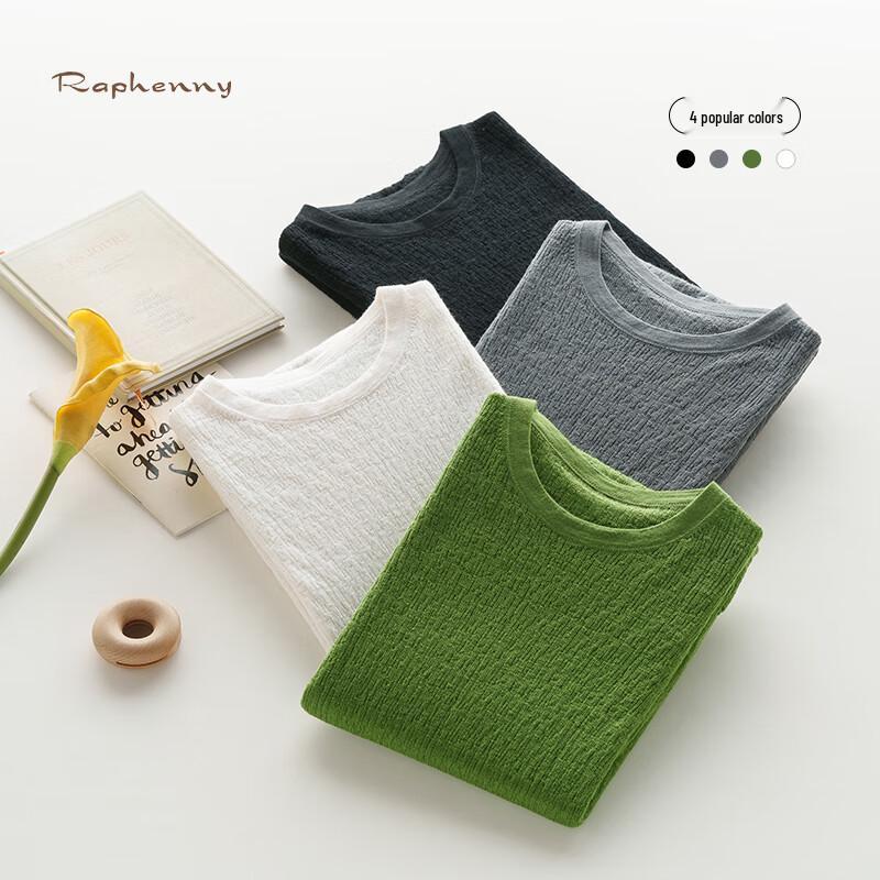 Raphenny Women's Seamless Worsted Wool Crew Neck Base Layer