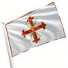 1 Côté: St. Drapeau George Chevaliers Templiers Militaire, Mesurant 91,44 x 152,4 cm, avec Œillets de Différentes Couleurs