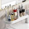 U-shaped Bathroom Storage Rack Dual-grid Mesh Kitchen Organizer Rack Rustproof Water Drainage Bathroom Counter Organizer