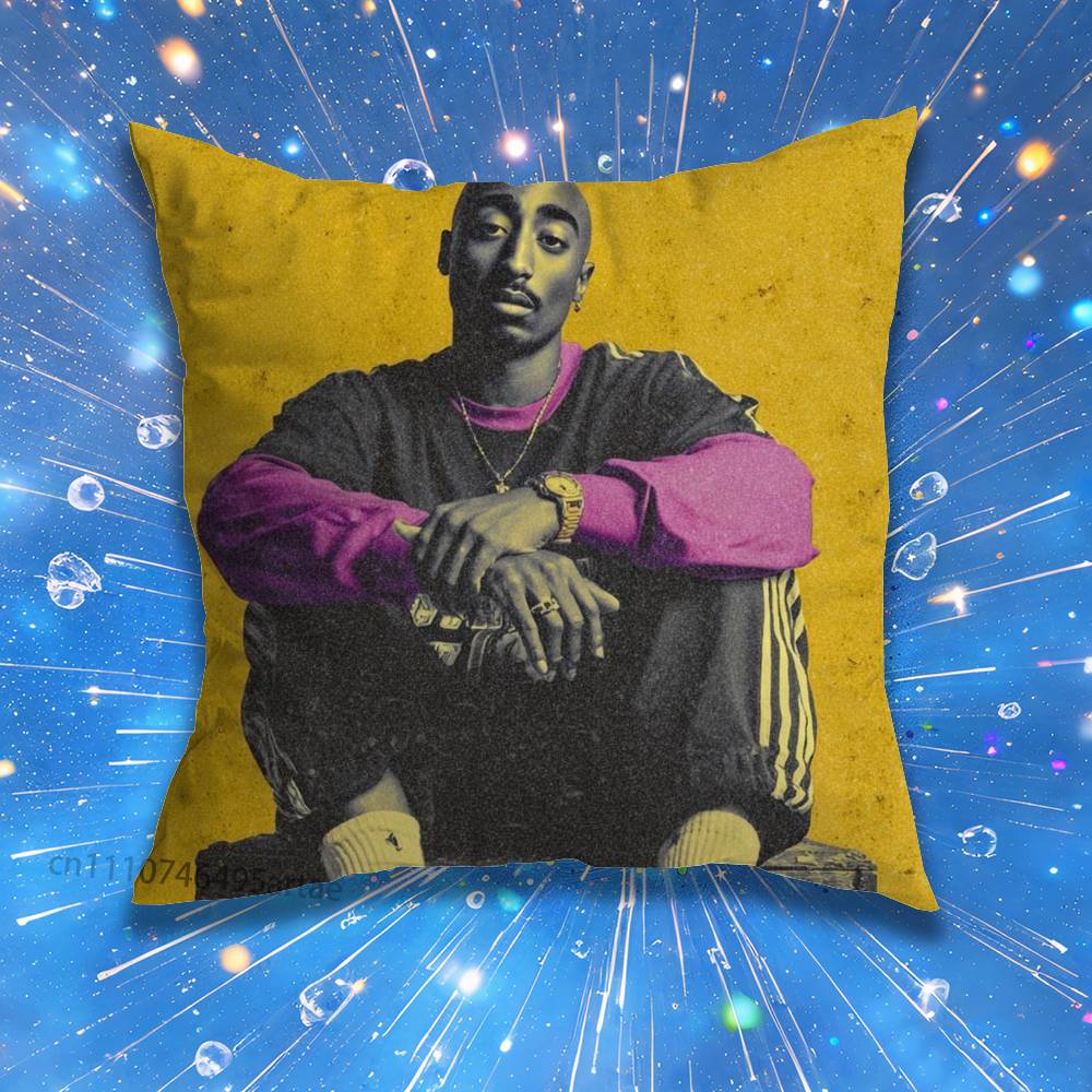Rap Legend 2Pac Pillow Case Living Room Sofa Cushion Cover Suitable For Home Bedroom Room Decoration