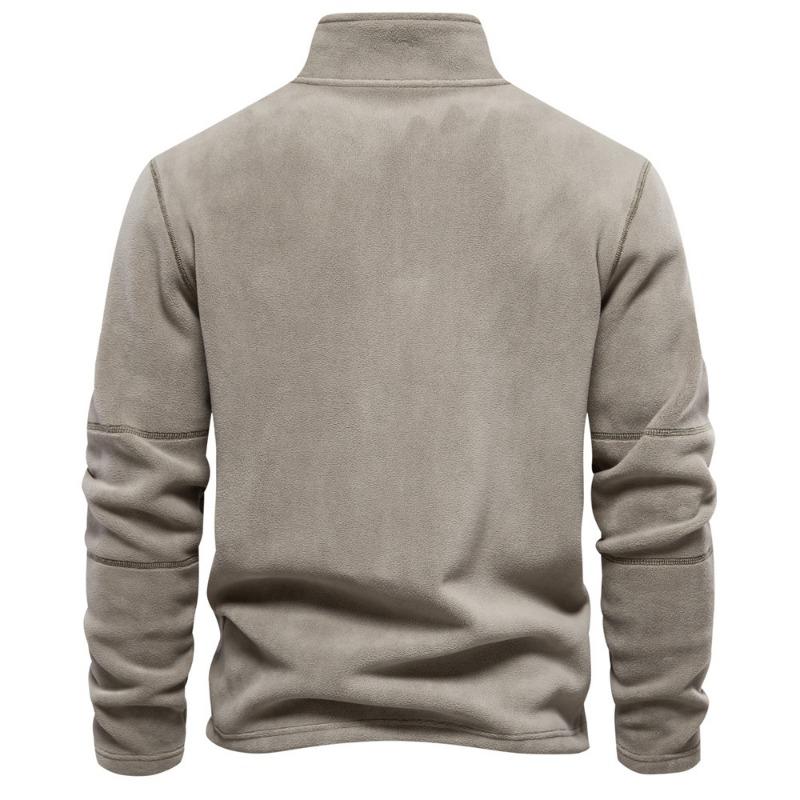 Men's Spring and Autumn New Vertical Collar Half-Zipper Long-Sleeved Sweatshirt Leading Cross-Border Trend All-Match Men's Fleece Top