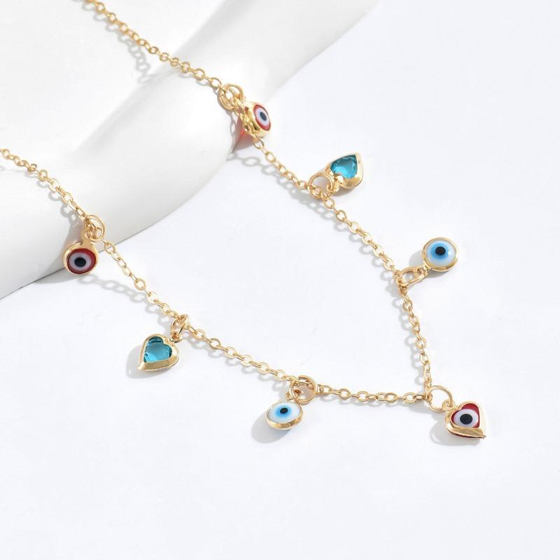 Fashion Women Elegant Versatile Heart Devil Eye Clavicle Necklace
