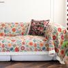 Lake Blue Jacquard Floral Sofa Cover Towel Anti-Cat Scratch Retro Festival Multifunctional Sofa Blankets Universal Sofa Cover