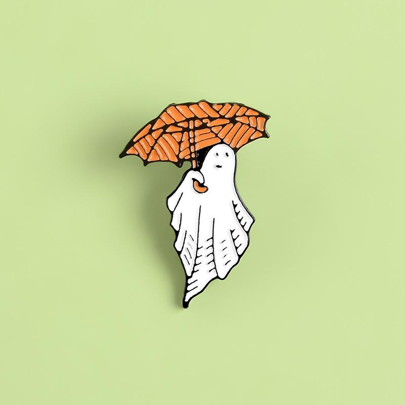 

Грудь, мультяшная тыква, серия Хэллоуина, брошь-призрачная ведьма, аксессуары для воротника белый