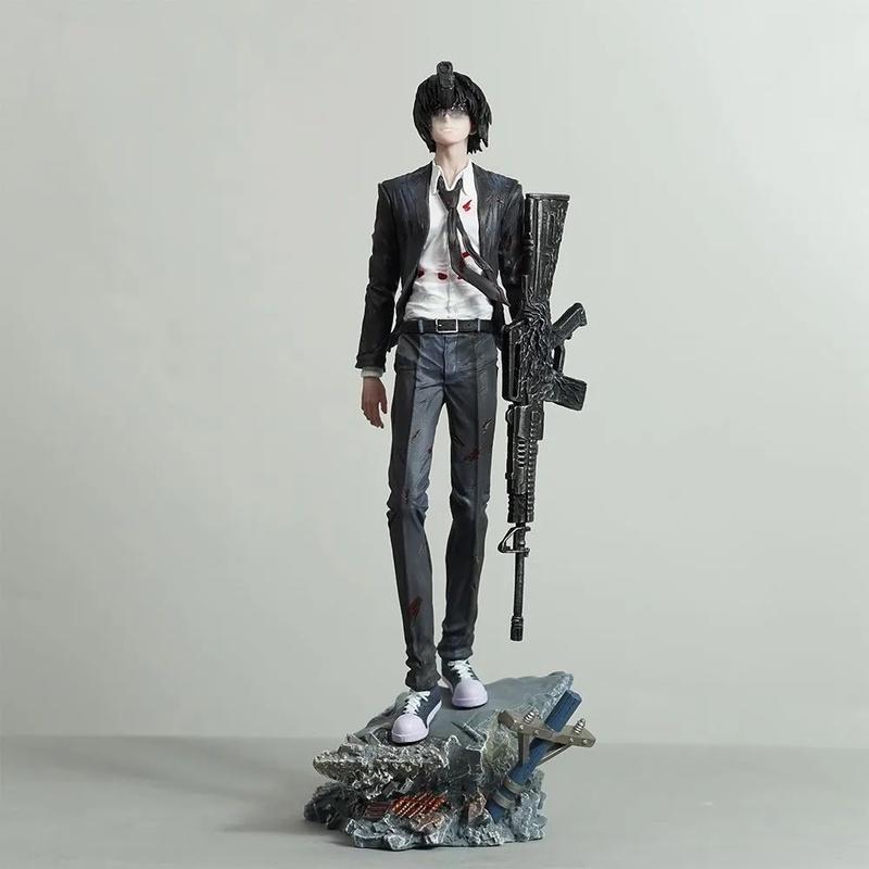 Anime Chainsaw Man Aki Hayakawa Teufelsensäge-Mann Teufelsgewehr-Form Figur Sammlerstück PVC Modell Statue Schreibtischverzierung Geschenk für Erwachsene Anime-Fans