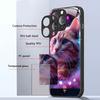Cute Animal Cat Painting Phone Case for IPhone 16 Pro Max 15 14 13 12 Mini 11 XS XR 7 8 14 Plus Hard Covers Tempered Glass Cases
