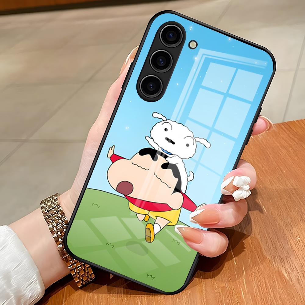 C-Crayon Cartoon Shin Chan Phone Case For Samsung S26 S25 Edge Ultra S23 S22 S21 S20 Ultra Plus S24 Fe A54 A53 A25 Glass Cover
