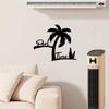 Coastal Style Metal Palm Tree Wall Art - For Pool Time. Outdoor Metal Sign. Home Pool Party Decor. General Fit Hanging Ornament.