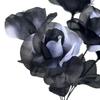 Gothic-style Black White Rose Artificial Flowers Halloween Party Home Decoration Fake Floral Advertising Photo Background Props