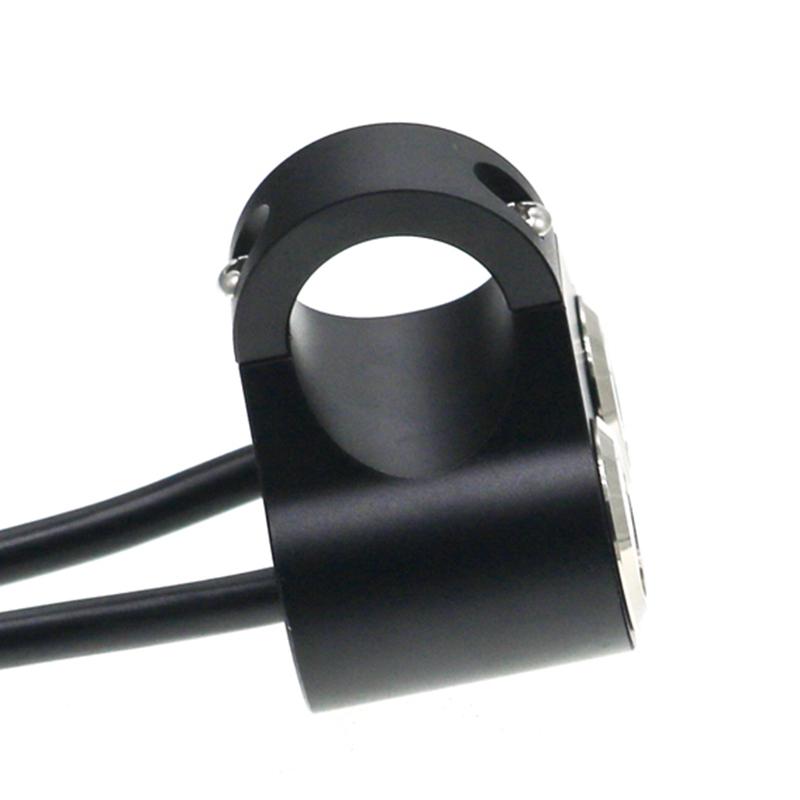 LMoDri Aluminum alloy Motorcycle Switch Button Manual-return Self-return Button LED Light Lamp Control CNC