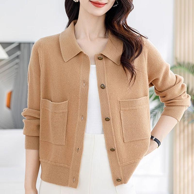 Cardigan Lavorato a Maglia da Donna Versatile Maglione Largo Giacca Cardigan Top Elegante Versatile da Donna