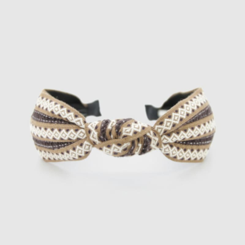 

LALA Богемная повязка на голову из импортного кружева - L Бежевый FREE