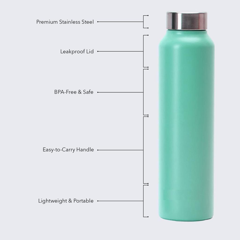 Stainless Steel Water Bottle – BPA-Free, Leak-Proof & Rust-Free Metal Bottle with Handle – Lightweight, Food-Grade, Easy to Clean – Ideal for Office.