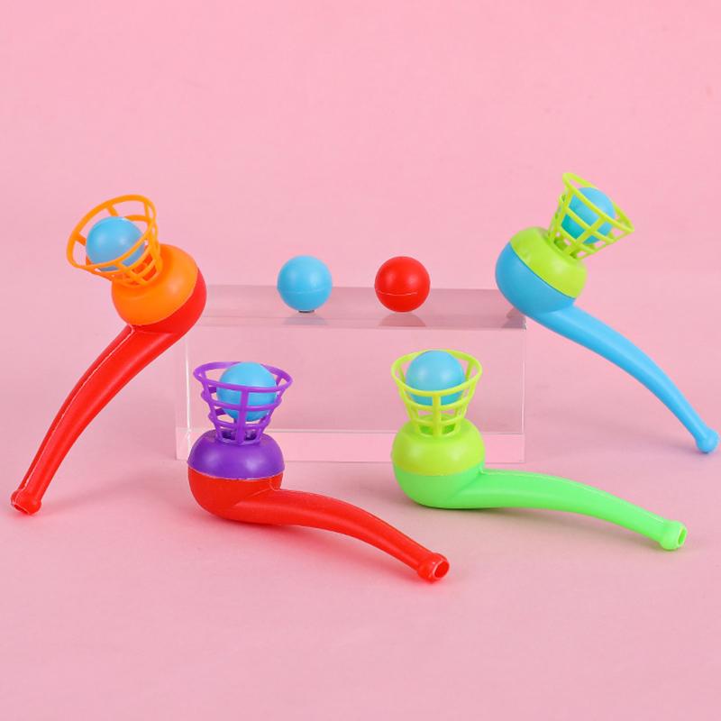 6-12PCS/Pack Plastic Floating Ball Random Assorted Color Blowing Pipe Balls Sports Games Props School Class Giveaway Rewards ZYF