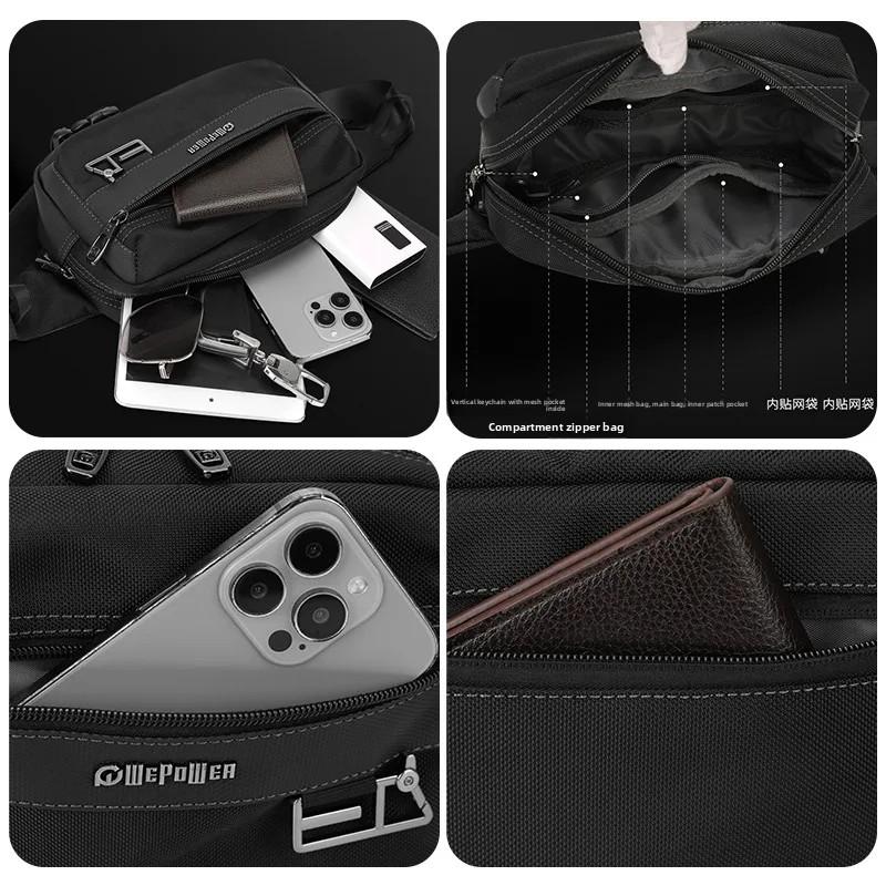 Minimalist Handheld Chest Bag Business Korean Style Men's Crossbody Bag Casual Sports Phone Shoulder Pouch