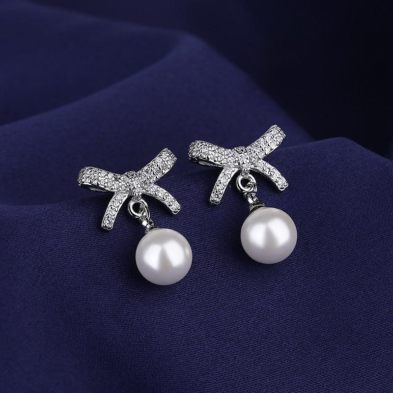 925 Sterling Silver Jewelry Women Fashion Cute Tiny Clear Crystal CZ Stud Earrings Gift for Girls Teens Lady E001