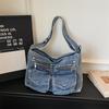Vintage Large Capacity Denim Messenger Bag Women's Shoulder Crossbody Bag