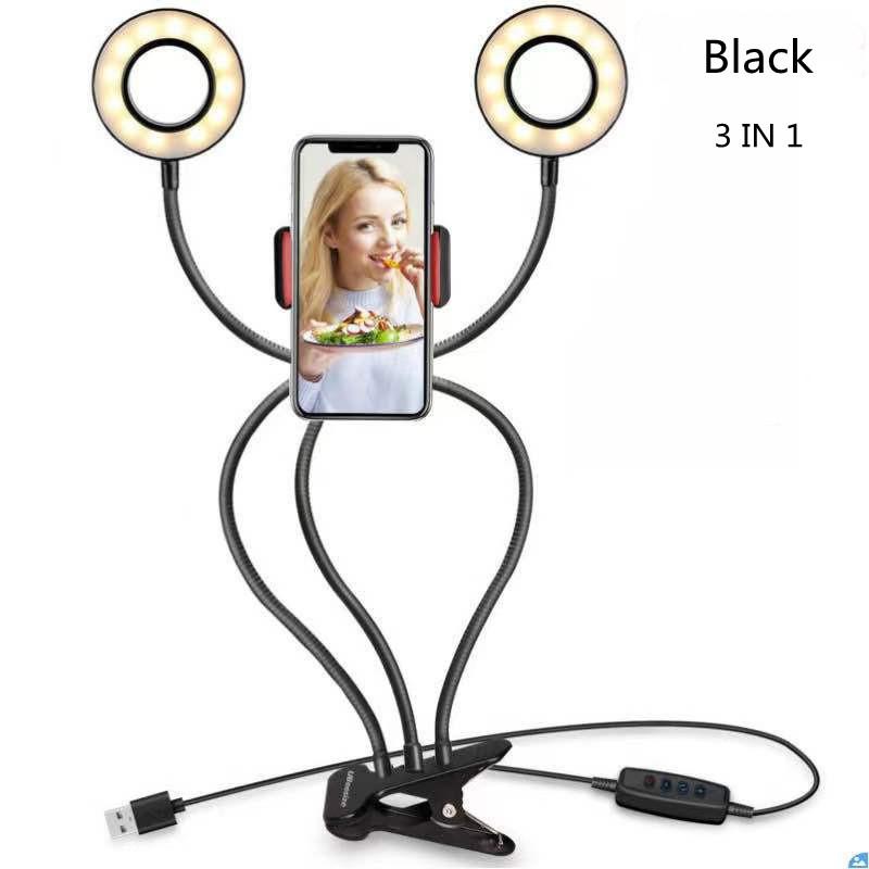 Lumină inel pentru selfie cu LED de încărcare USB Lentile pentru telefon mobil Inel pentru lampă pentru selfie cu LED pentru iPhone pentru Samsung Xiaomi Telefon Selfie Light