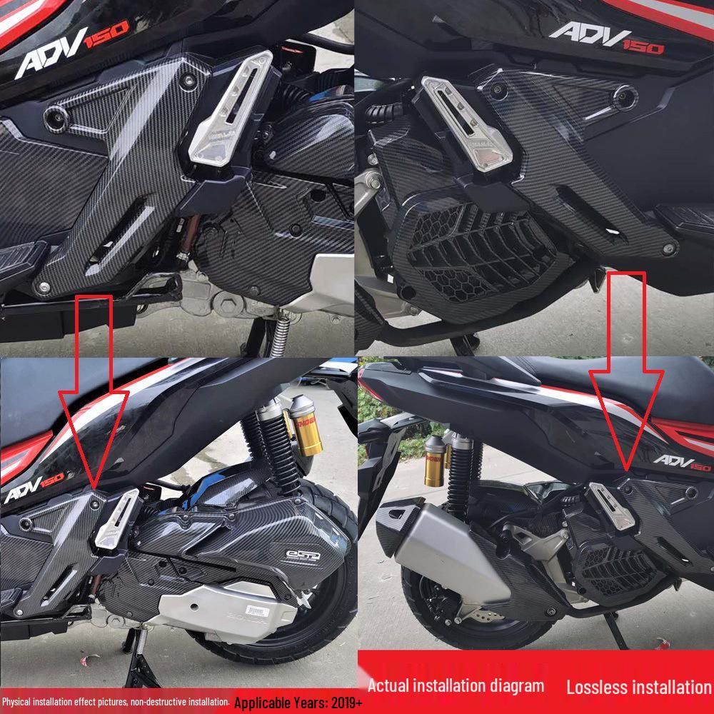 Honda ADV150 Carbon Fiber Footrest & Kickstand Cover (2019-2022)