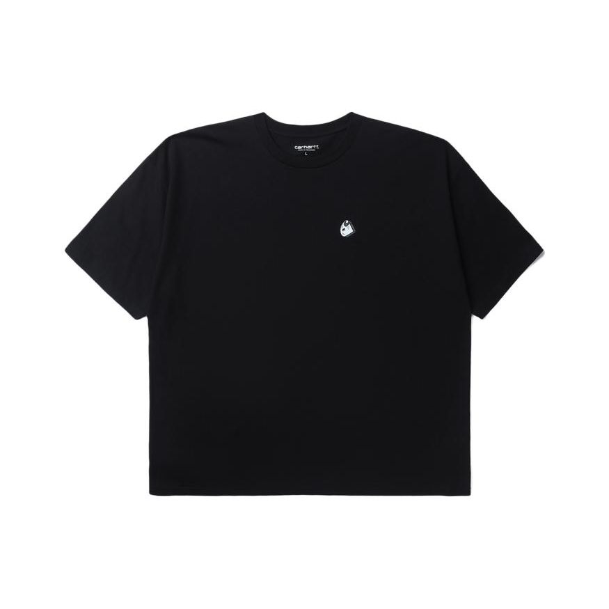Carhartt WIP Urban Basic Ice Hockey Pattern Loose Fit Printed T-Shirt Men tops Black CHXTES231038K-BKX