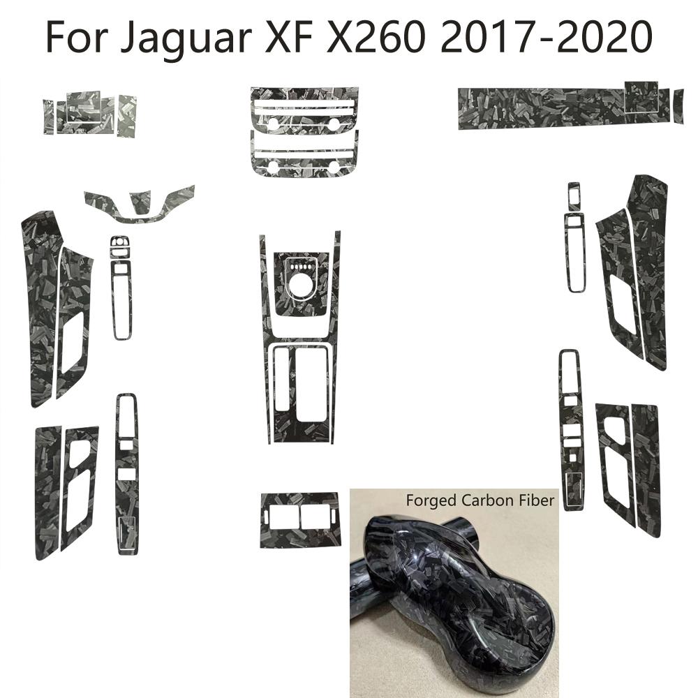 For Jaguar XF X260 2017-2020 Car-Styling 3D/5D Carbon Fiber Car Interior Center Console Color Molding Sticker Decals Parts SS18