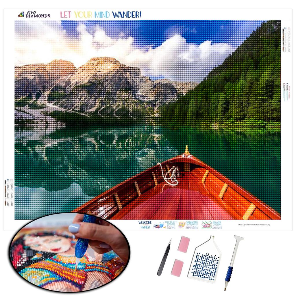 Diamant-Malerei voller Kreis Quadrat neue Berg See Strass 5D DIY Diamant Stickerei Landschaft Home Dekoration