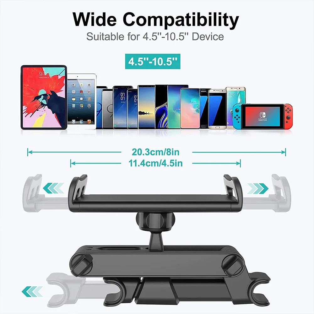 Universal Car Phone Holder Car Rear Pillow Phone Holder Tablets Car Stand Seat Rear Headrest Mounting Brackets Support 4-11 inch