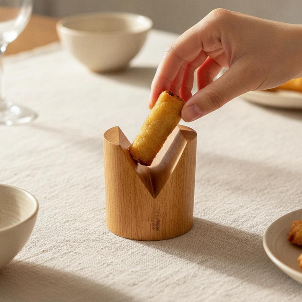 U-Shaped Wooden Taco Holder Natural Wood Grain for Restaurant Serving