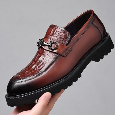 Spring New Men's Leather Business Casual Leather Shoes Men's Crocodile Pattern British Dress Men's Shoes Love