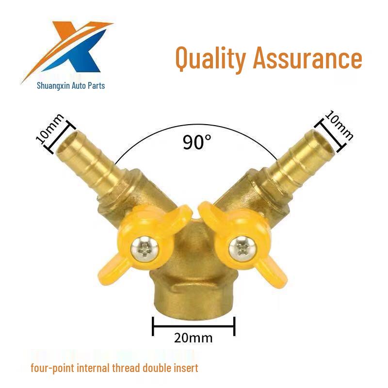 Gas-Kugelhahn aus reinem Kupfer mit Flügelgriff und verdicktem Wasserhahn für Wasserauslass und Sprinkler.