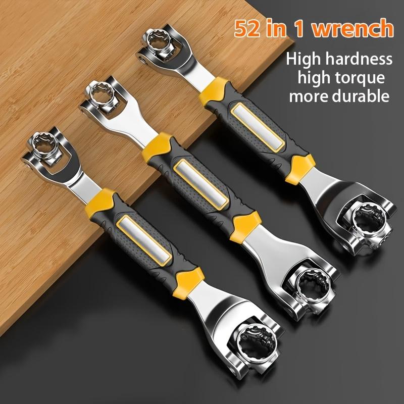 52 In 1 Tooth Shaped Multifunctional Wrench Socket Metric 360 Degree Multifunctional Sleeve Wrench Tool 8-19mm, 12 Tooth Non-magnetic Ratchet
