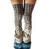 Gerimpelde Over de Knie Beenwarmers voor Dames Grijs Sterrenprint Mode Hoge Dij Hoge Wijde Lange Sokken voor Laars Styling Rok Looks en Dagelijks Gebruik