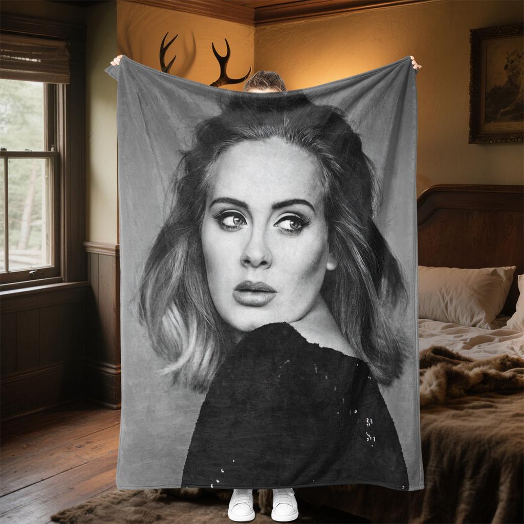 ADELE Plush Blanket Soft Comfortable All Seasons blanket Sofa Office Naps blanket Outdoor Travel throw Perfect Gift