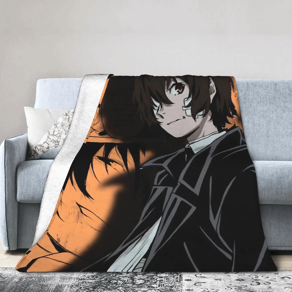 Bungo Stray Dogs Dazai Plush Flannel Throw Blanket Super Warm Couch Chair Bedspread Perfect Gift Idea for Boys and Girls
